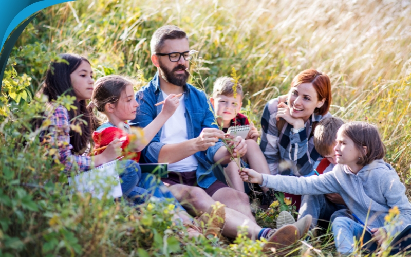 teacher talking to students on school trip, school trip planning, June 2024, Australia